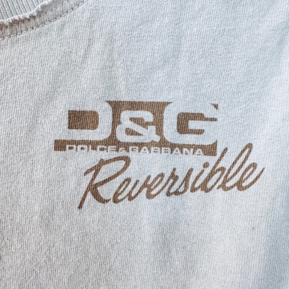 Vintage Dolce Gabbana T-Shirt 90s Big Logo Monogram Luxury Man Beige Size M - Picture 4 of 7